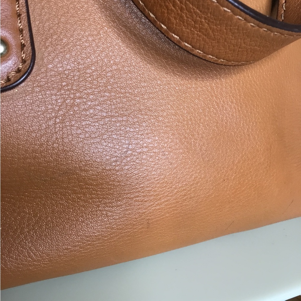 Michael Kors Brown and Gold Leather Satchel with Elegant Design - Picture 6 of 9